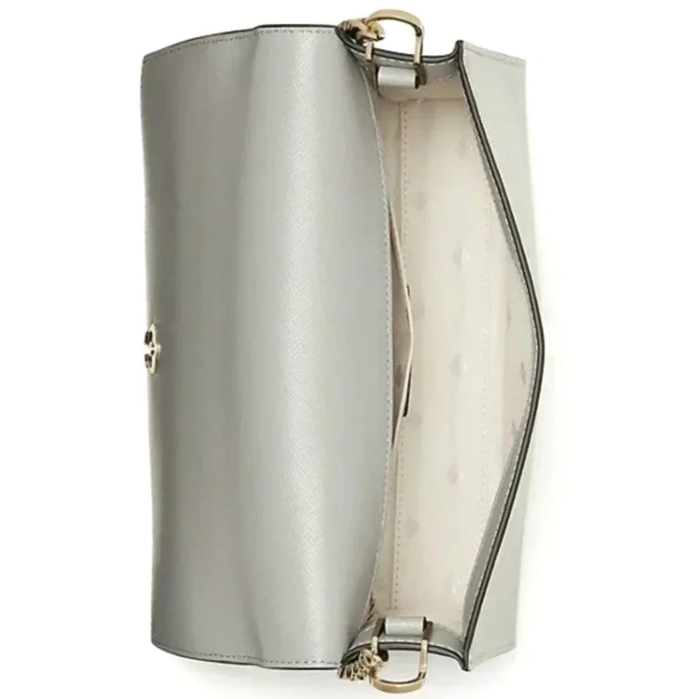 NWT Kate Spade Carson Leather Colorblock Crossbody Satchel Gray White Black MINT - Picture 4 of 15